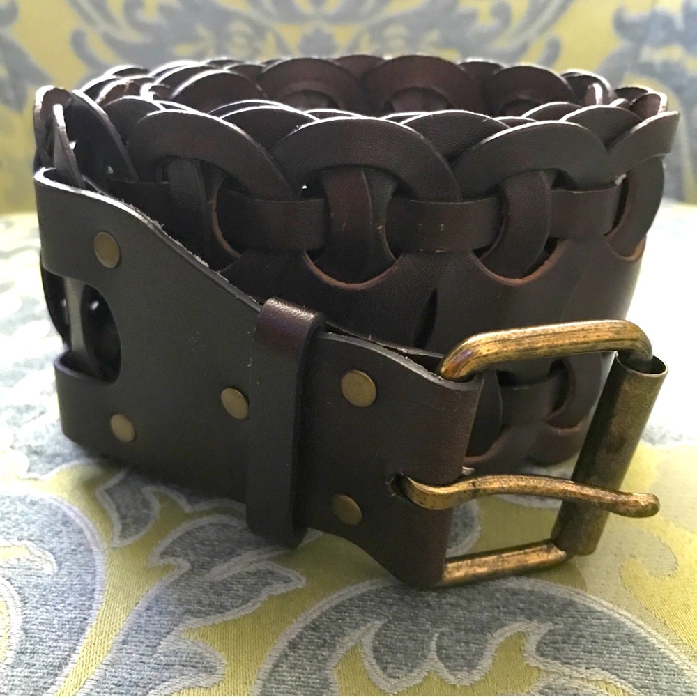 Festival leather  Brown Woven Belt